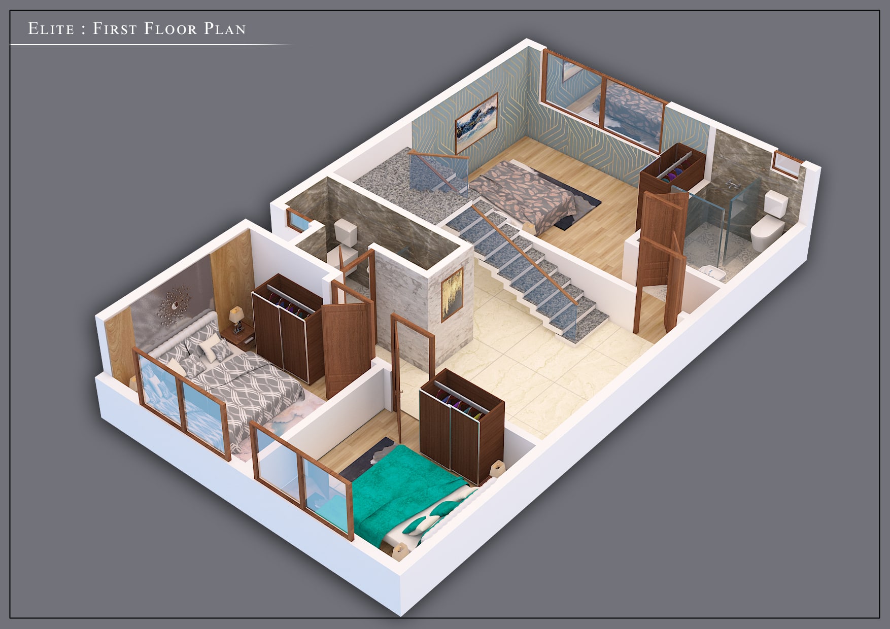 4 BHK Floorplan - Elite First Floor Plan